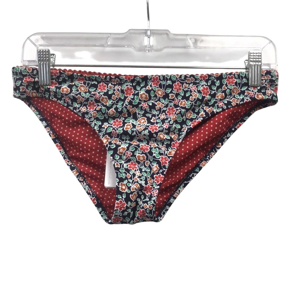 Jessica Simpson Bikini Womens Small Swim Suit Bottom Floral Blue Red Green